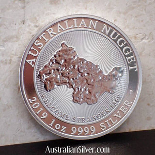 Perth MInt 2019 Silver Nugget Welcome Stranger One OZ Silver - Australian Silver