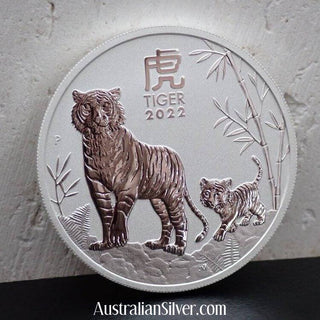 Perth Mint Lunar Year Of The Tiger 2022 Silver One OZ - Australian Silver