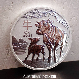 Perth Mint 1 Ounce Lunar OX 2021 Silver .999 fine Silver . - Australian Silver