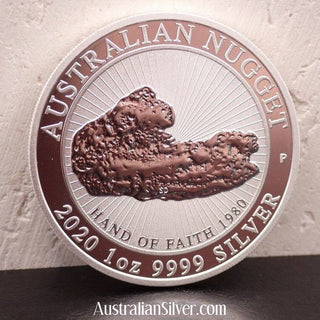 Perth MInt 2020 Silver Nugget Hand Of Faith One OZ Silver - Australian Silver