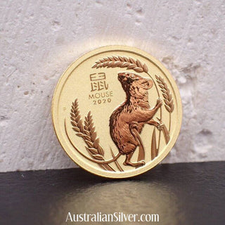 Perth MInt Lunar Year of The Mouse 1/20 OZ Gold 2020 - Australian Silver