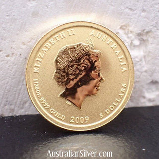 2009 Perth Mint Lunar Year Of The Ox  Gold 1/20 oz - Australian Silver