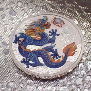 Perth Mint Lunar Coloured Blue Dragon 1/2 Ounce 2024