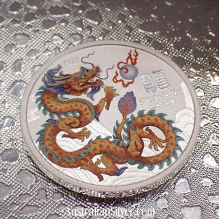 Perth Mint Lunar Coloured Golden Dragon 1/2 Ounce 2024