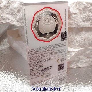 PAMP Carded Tola 11.6338 Grams Silver Coin Bullion Octagonal Round 999.9 fine