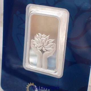 PAMP Carded 10 Gram Lotus Silver Bar Bullion Ingot 999.9 fine